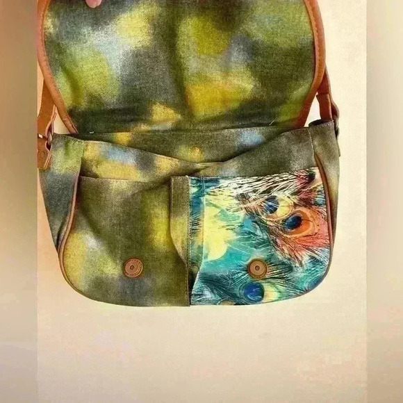 Coco + Carmen Peacock/Floral Fabric Satchel/Purse - Picture 12 of 16